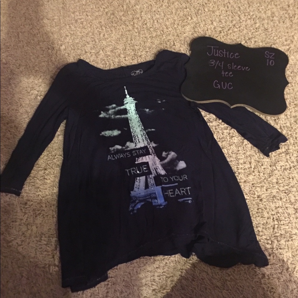 Justice 3/4 sleeve top